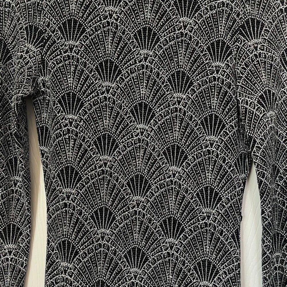H&M Divided Size 6 Art Deco metallic Silver Black Bodycon Mini Dress NWT - Picture 8 of 9